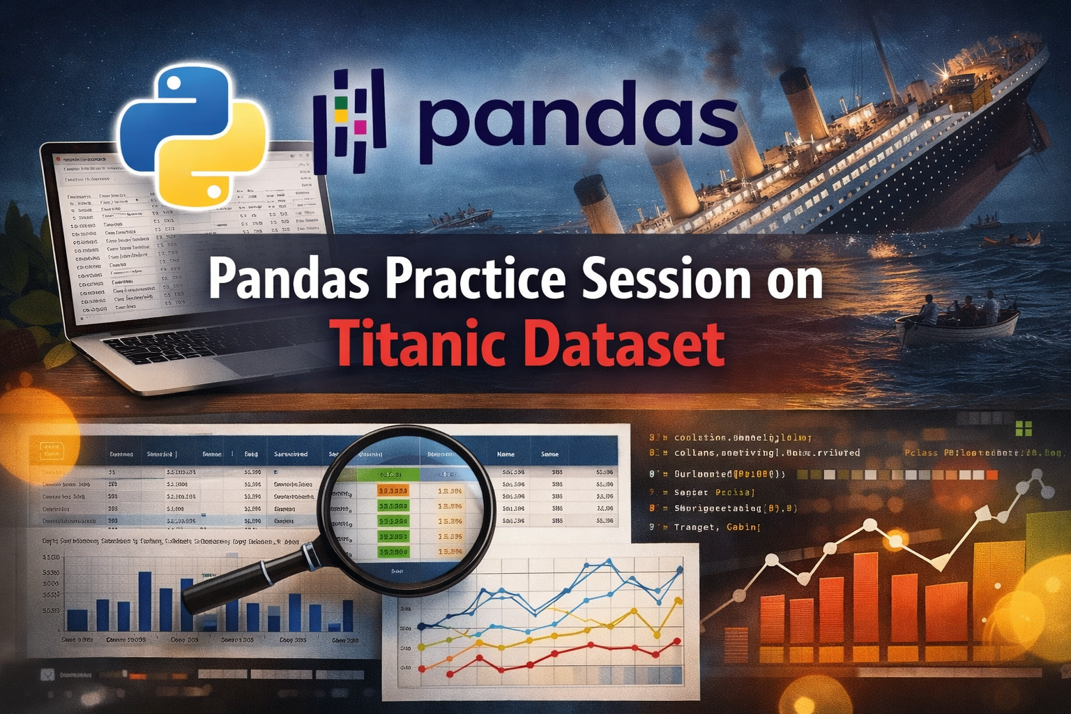pandas practice on titanic dataset